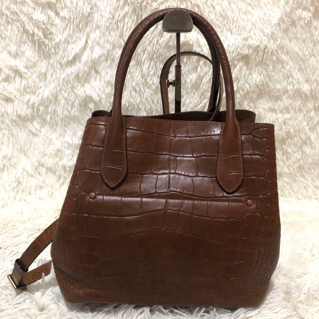 極美品☆ポロラルフローレン 2way レザー トートバッグ ショルダーバッグ