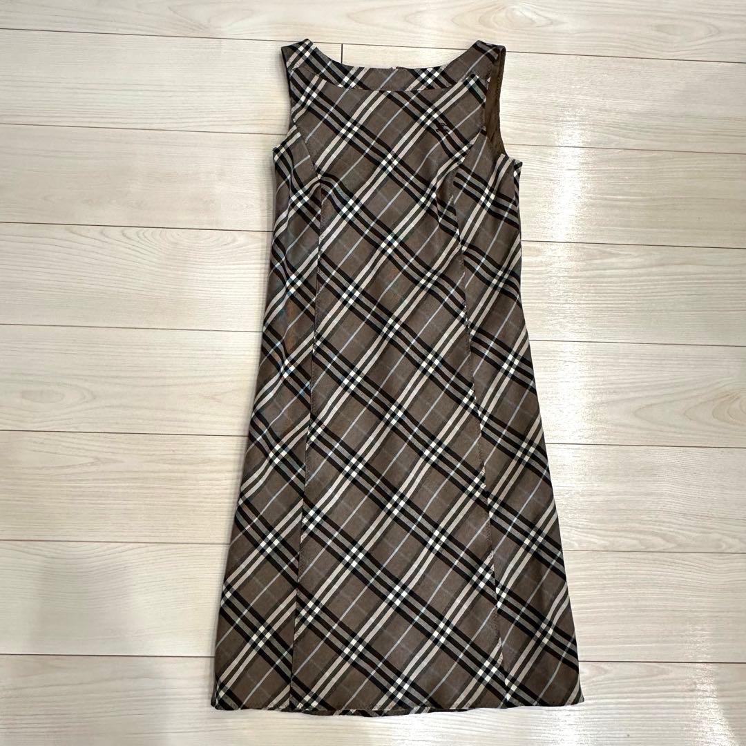 BURBERRY BLUE LABELチェック柄ノースリーブワンピース　38