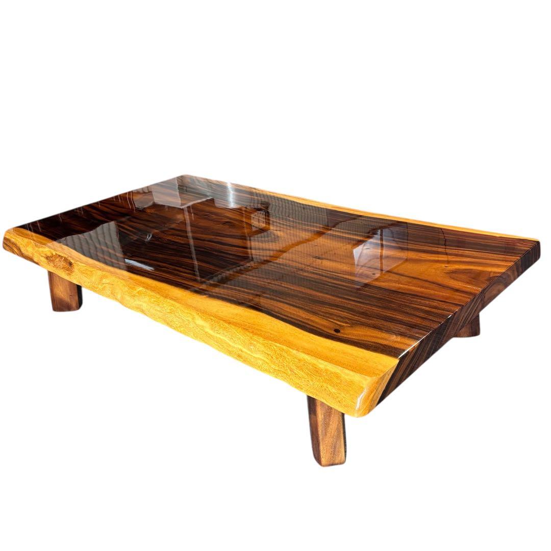 天然木 高級 漆塗 ローテーブル 座卓 一枚板 ちゃぶ台 和室