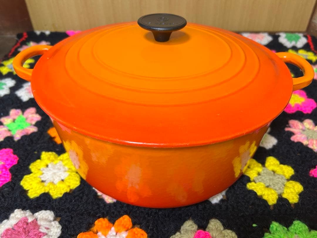 ル・クルーゼ ココットロンド 鋳鉄 両手鍋 28cm オレンジ
