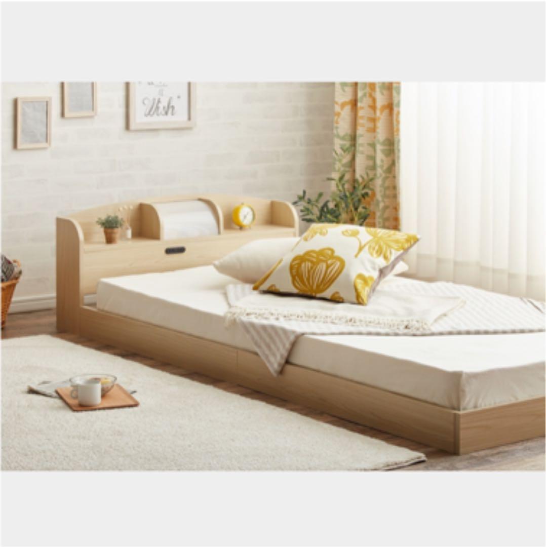【新品・送料無料】大人気 ライト付きローベッド[フロアベッド]
