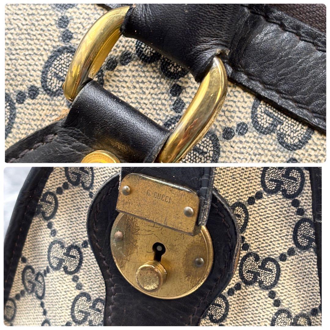 ✨美品✨GUCCI シェリーライン GG ボストンバッグ レザー ネイビー