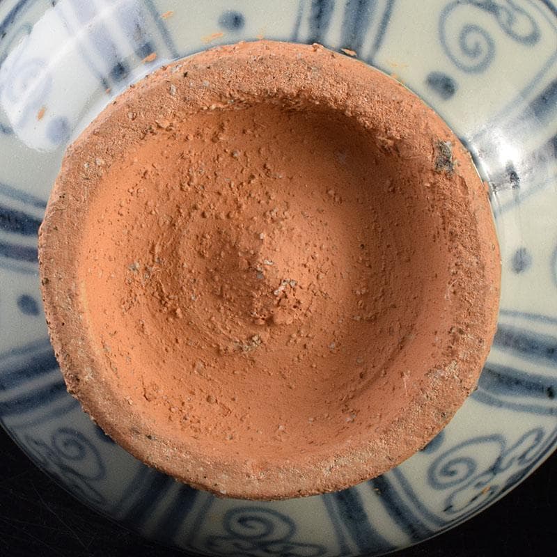 中国　青花　山水人物文　双耳瓶　玉壺春瓶　C　6900