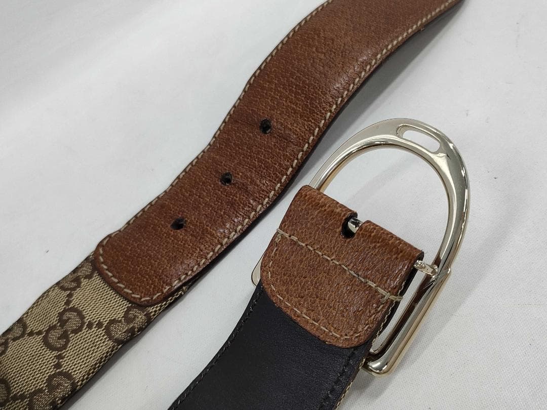 GUCCI グッチ GGキャンバス ベルト 81cm±2.5 幅4 1087