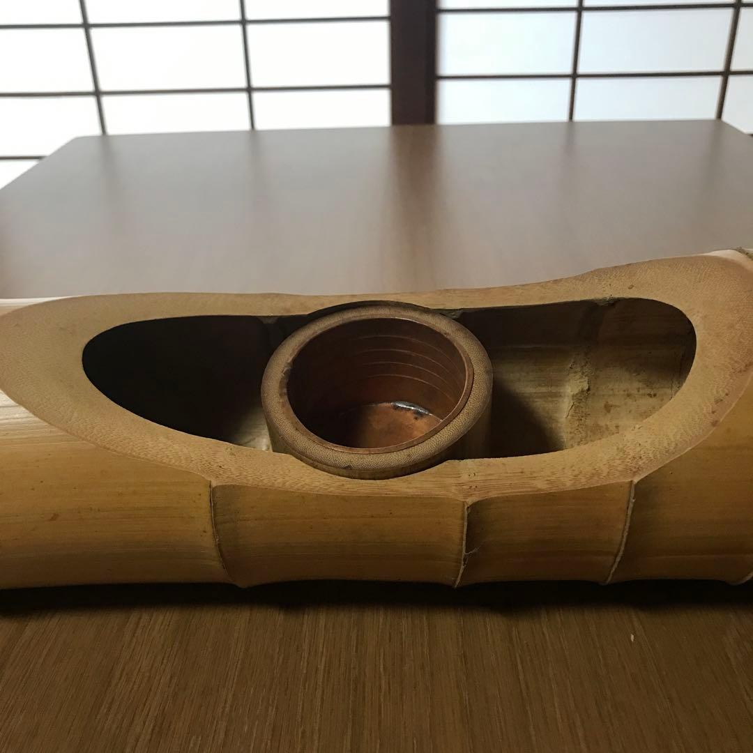 竹　花入れ　釣船