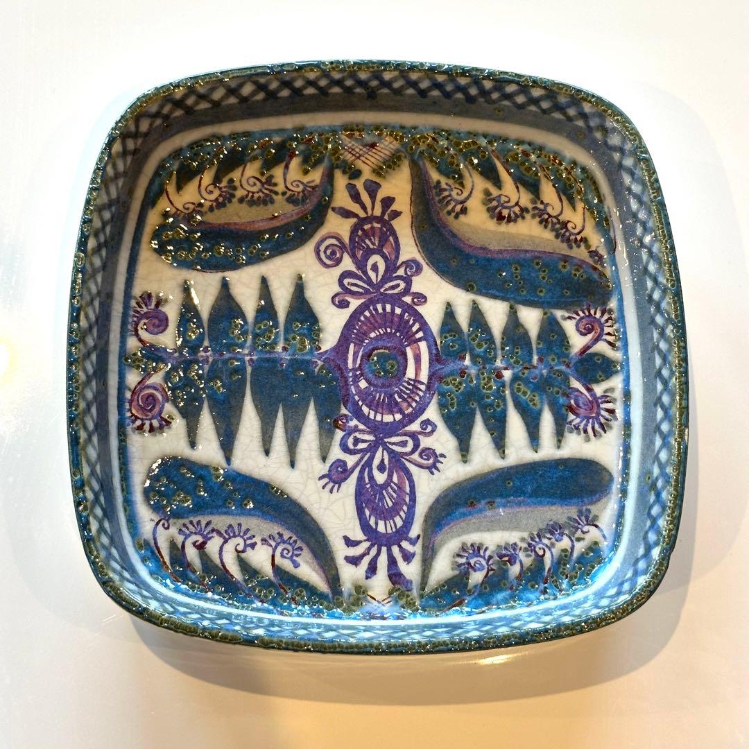 北欧ヴィンテージロイヤルコペンハーゲン テネラトレイ(中)17cm 角皿①