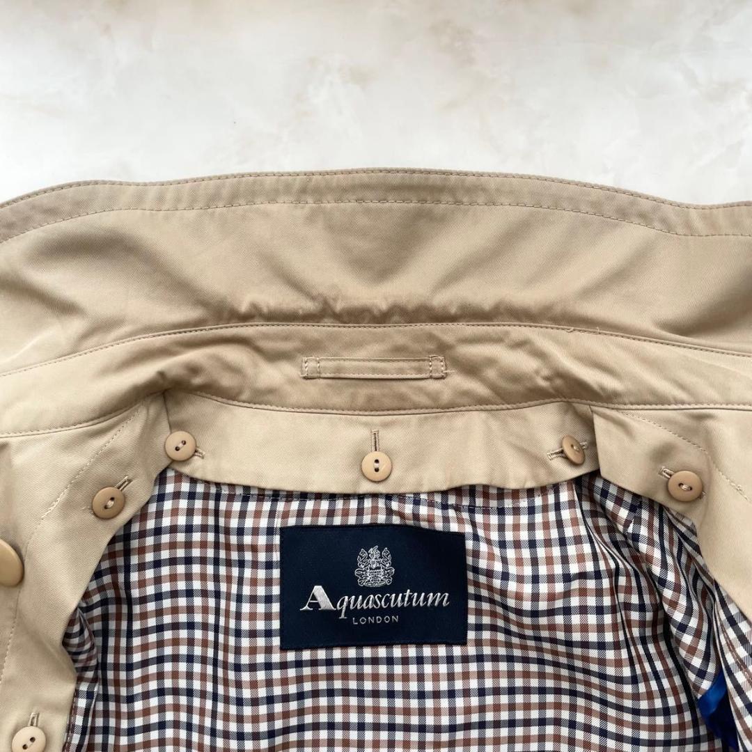【極美品】Aquascutum　トレンチコート　ブルーライナー付き　4　Sサイズ