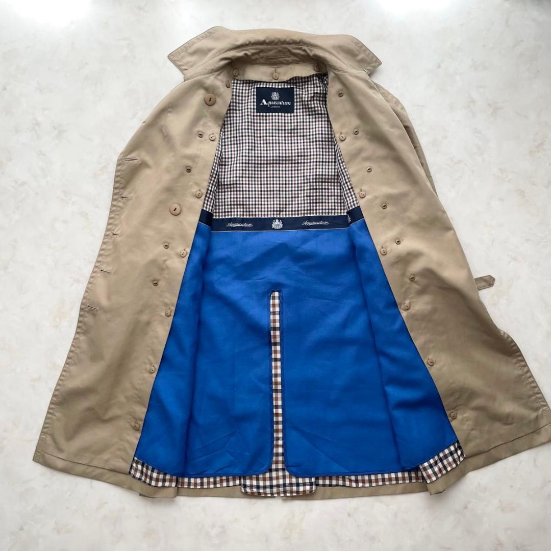 【極美品】Aquascutum　トレンチコート　ブルーライナー付き　4　Sサイズ
