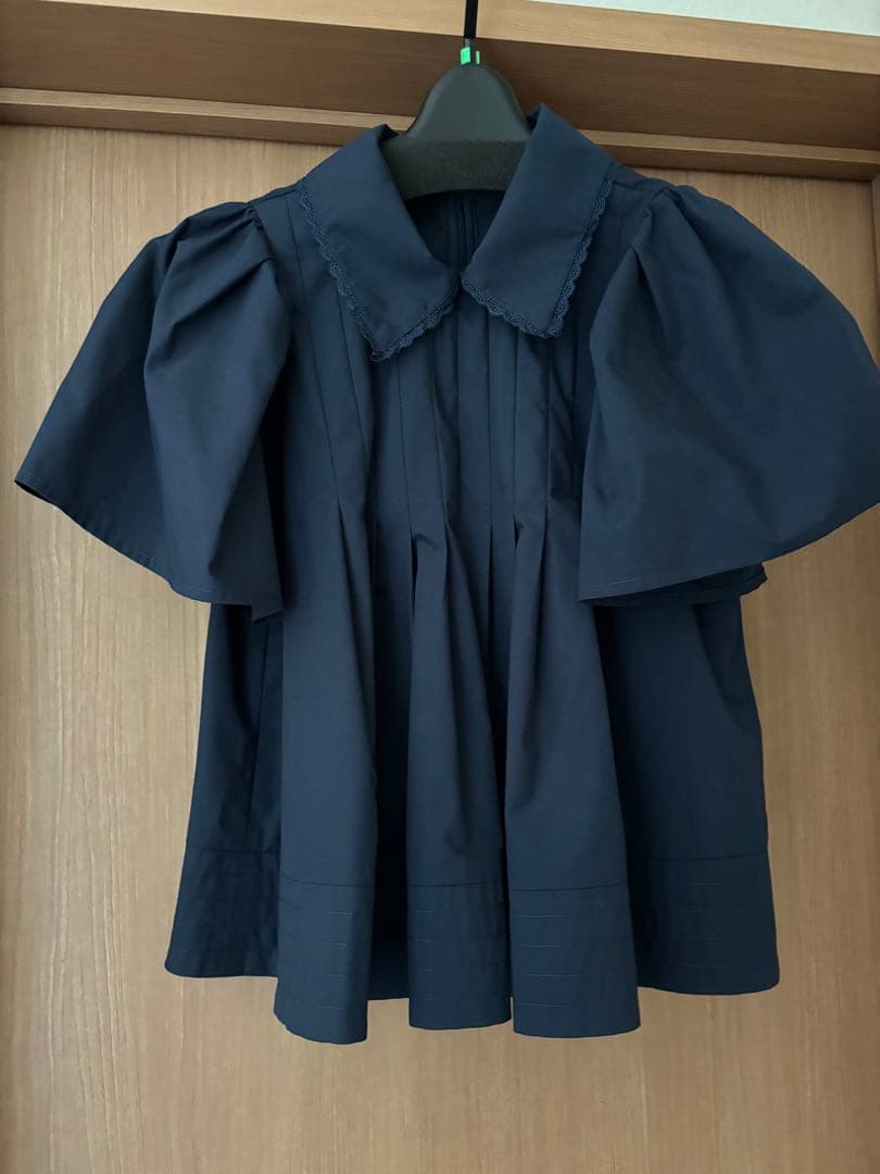 gypsohila Tuck Blouse ネイビー38新品未使用