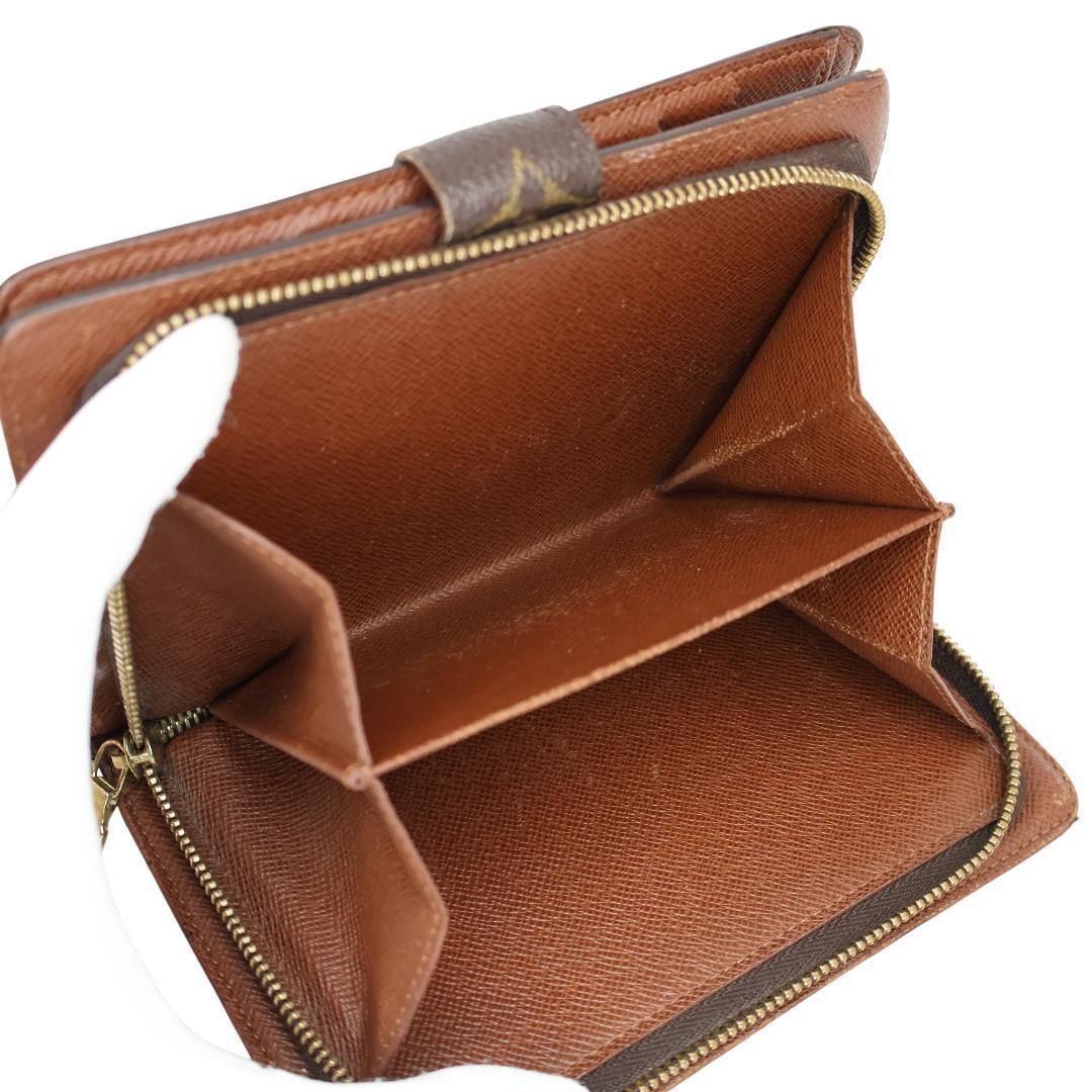 美品 ルイヴィトン 折り財布 モノグラム ポルト パピエ ジップ M61207