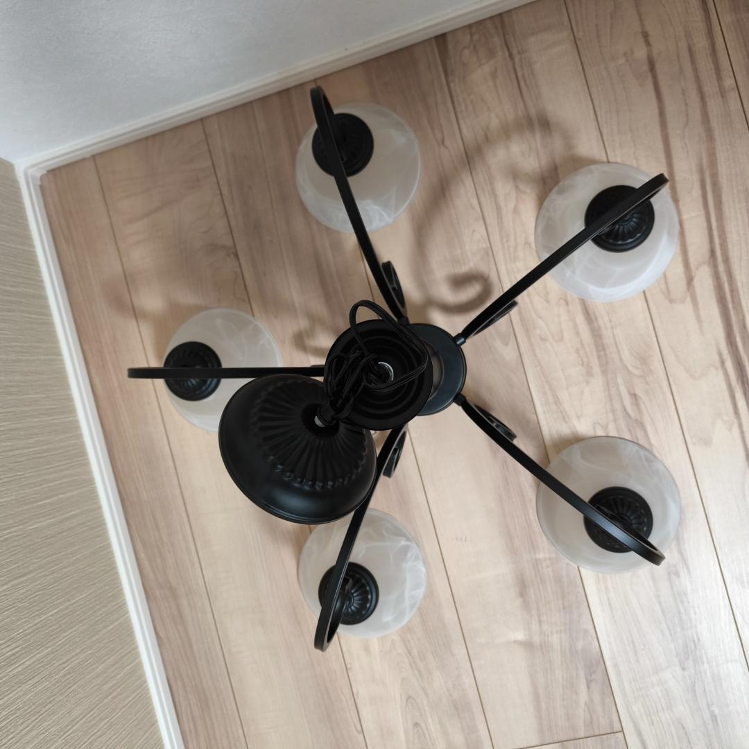 天井照明　シャンデリア　５灯　マッドブラック　クロティルド