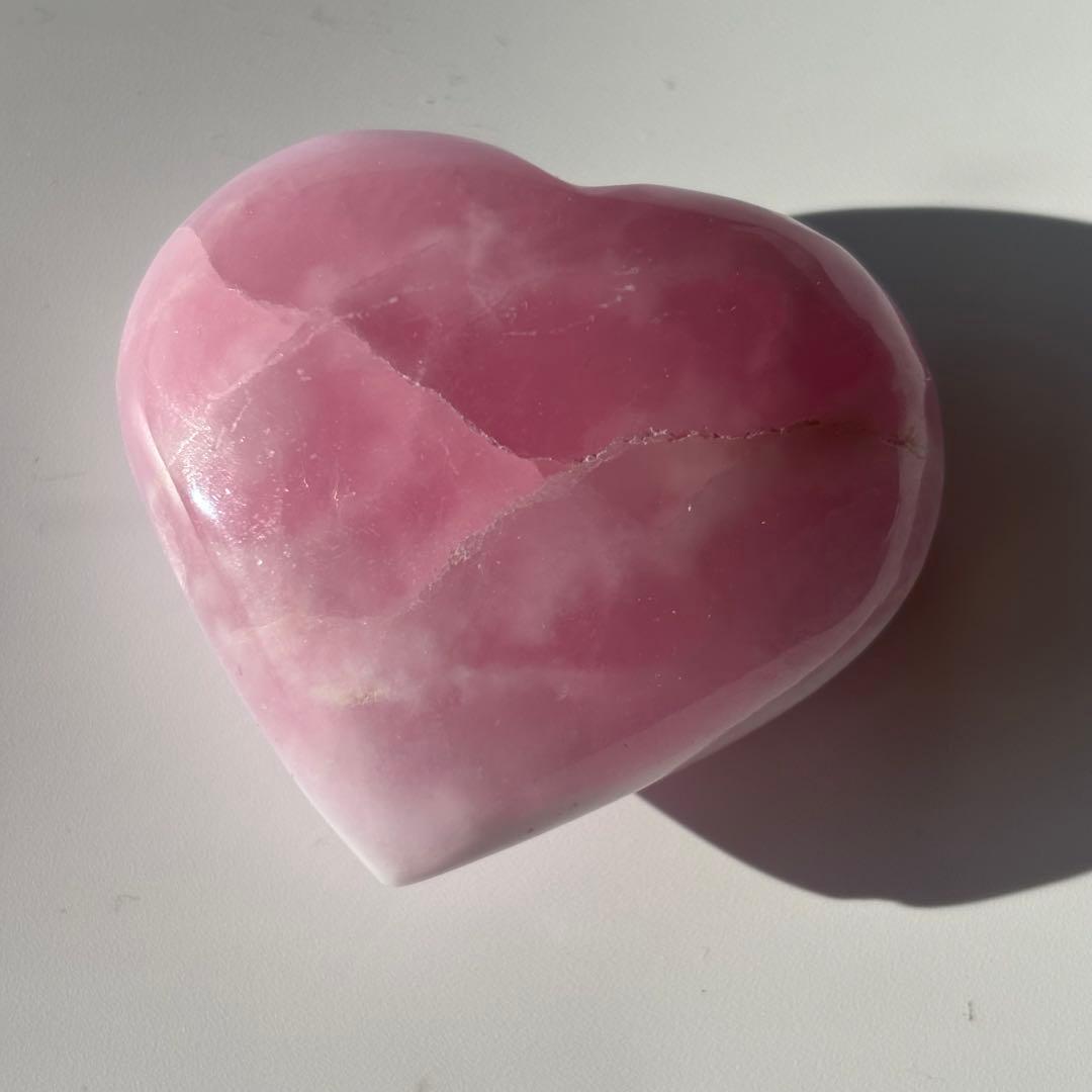 高品質　ピンクアラゴナイト　ハート　天然石　レアストーン　恋愛運
