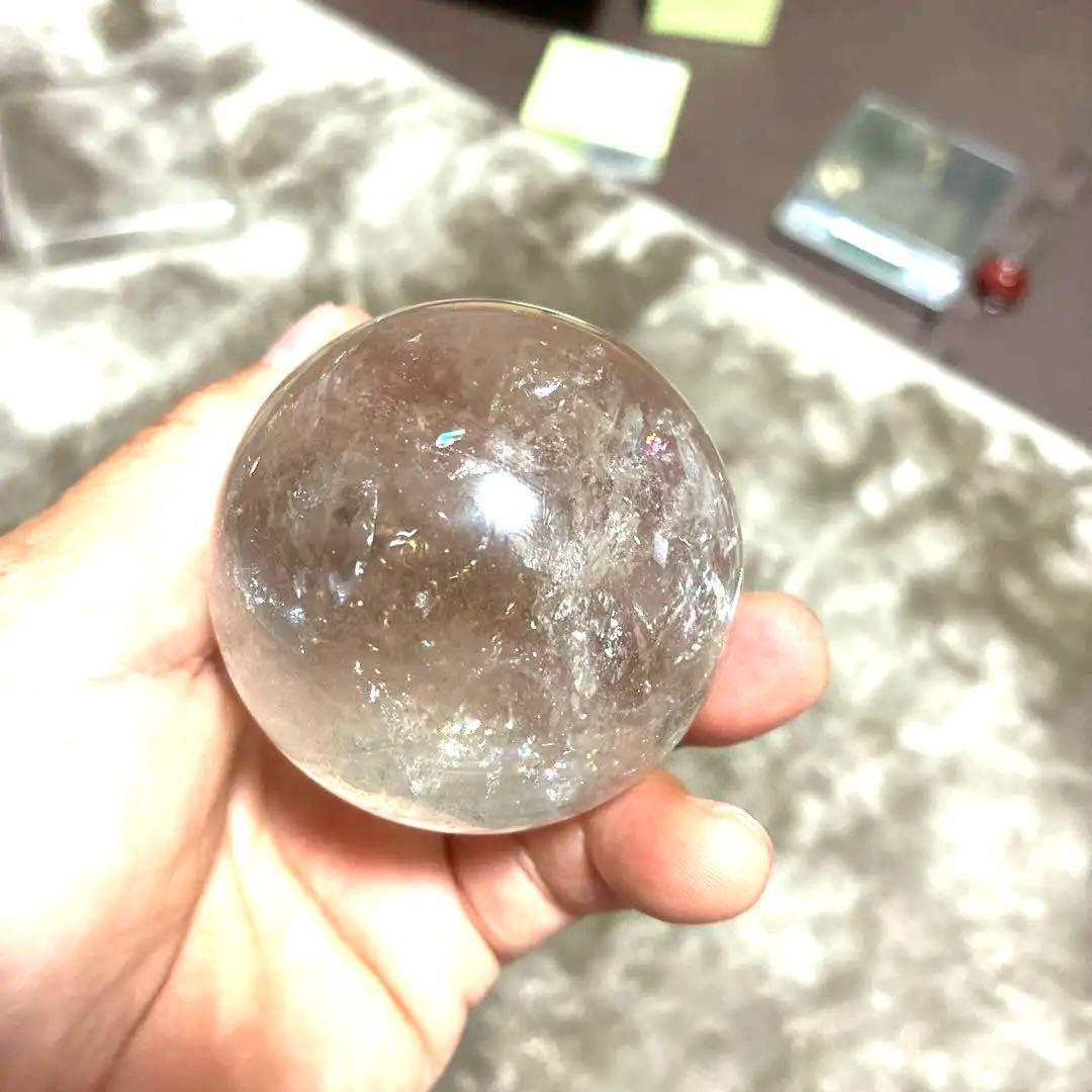 超希少✨虹入り大玉レムリアンシードスモーキー285g　スフィア　丸玉