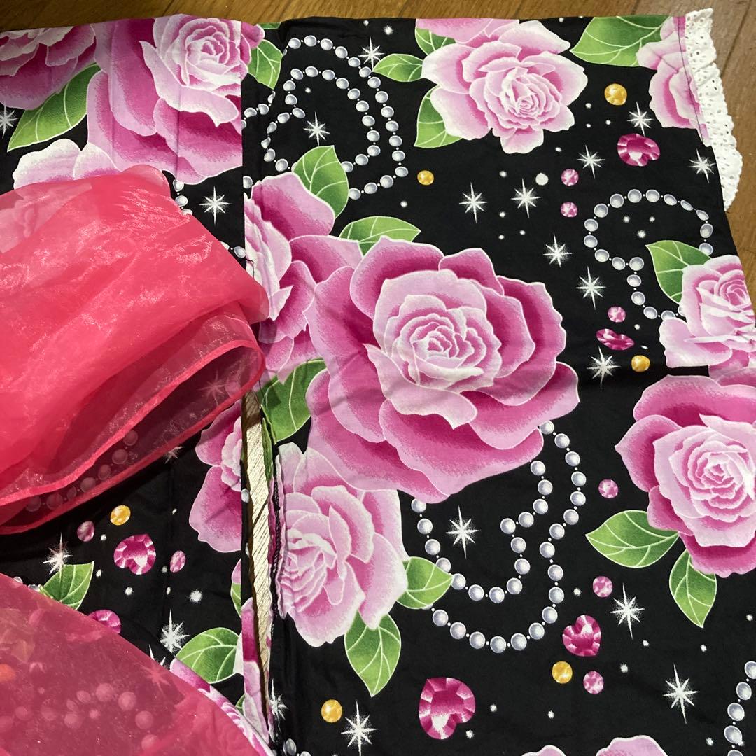 浴衣ドレス 女児 セパレート 140 150 フリル帯付き