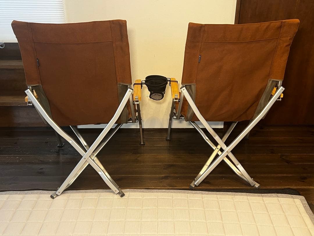 【美品】スノーピーク　ローチェア30　ブラウン2脚 & カップホルダー2個
