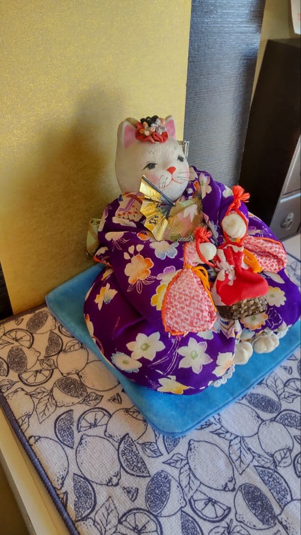 縮緬猫ちゃんの着物姿②