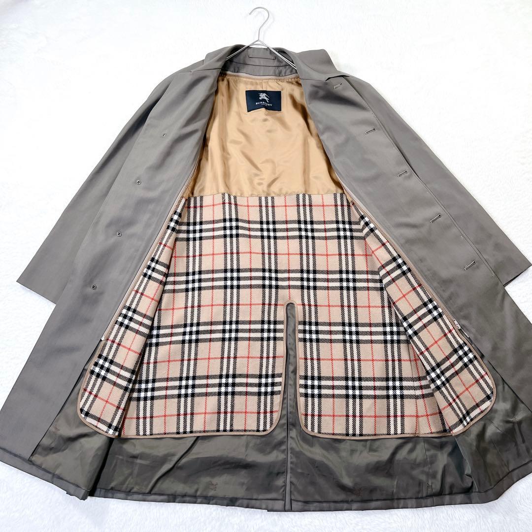 高級✨バーバリーロンドン ステンカラーコート ウール カシミヤ ライナー カーキ