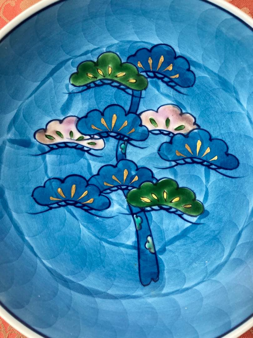 源右衛門　染錦松銘々皿　5枚セット