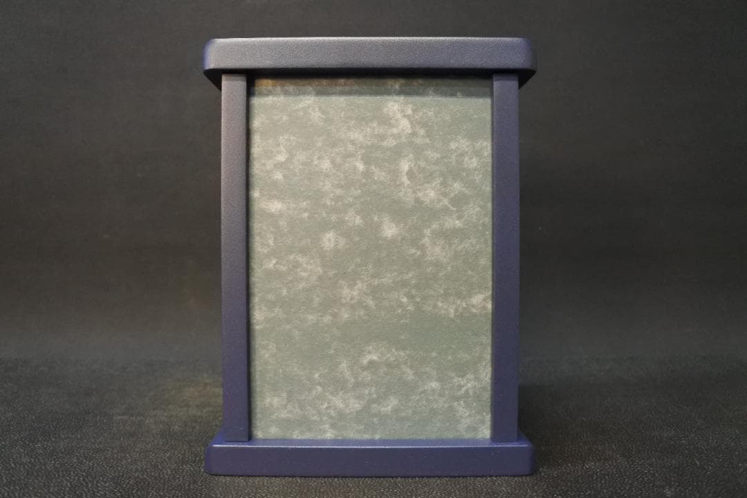 限定値下　長期保管品　ペット仏壇　木製　写真立て付　紺　仏具　仏壇　1055