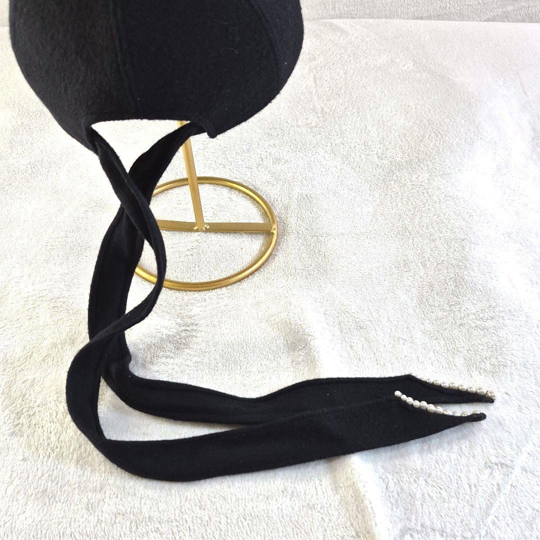 CIRQUTURE ウール パールリボン猫耳 キャプ MADE IN JAPAN