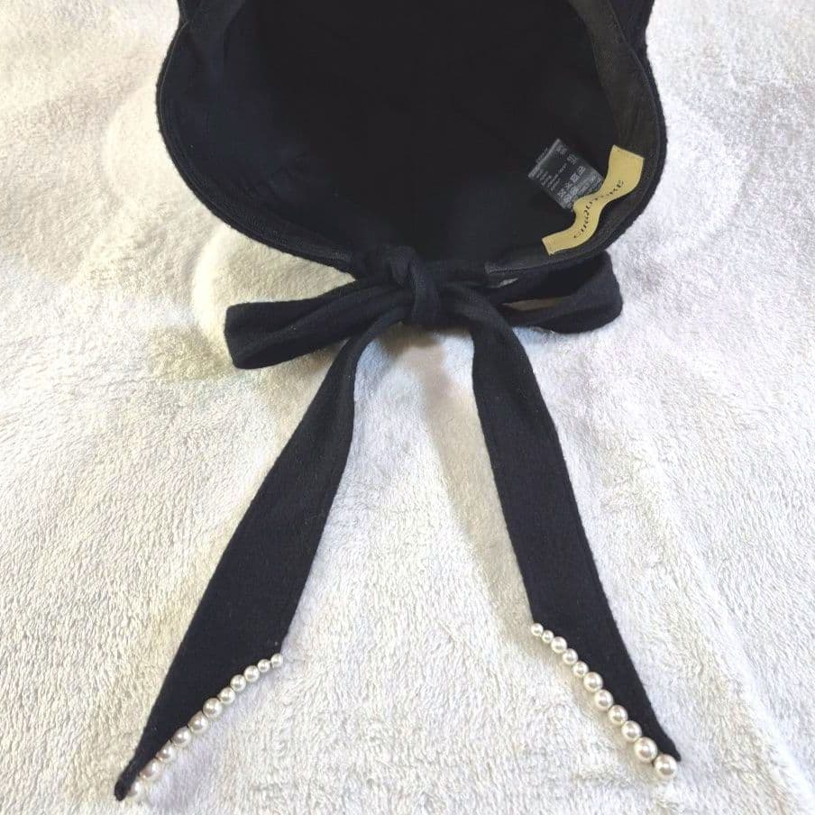 CIRQUTURE ウール パールリボン猫耳 キャプ MADE IN JAPAN