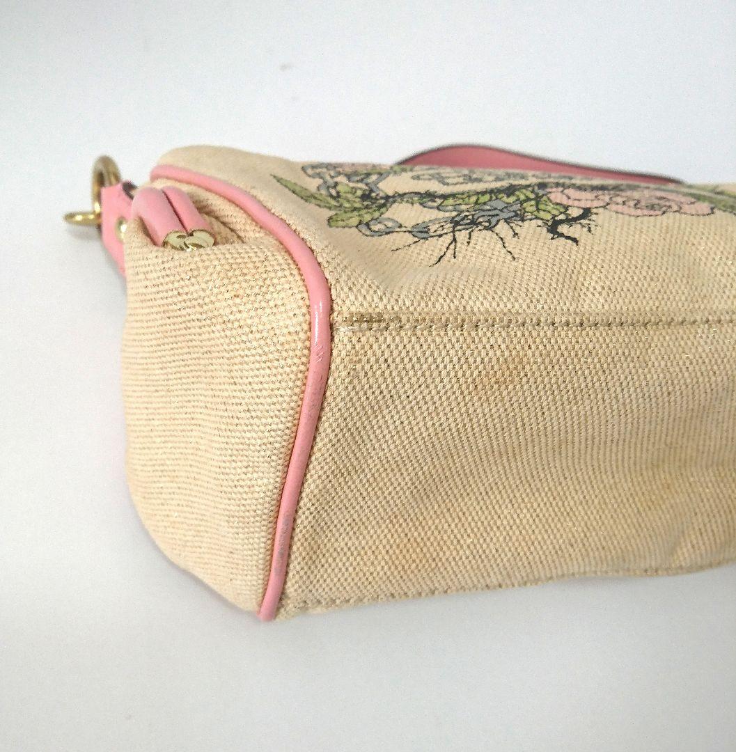 coach✨アクセサリーポーチ キャンバスタトゥー 花柄 ワンハンドル