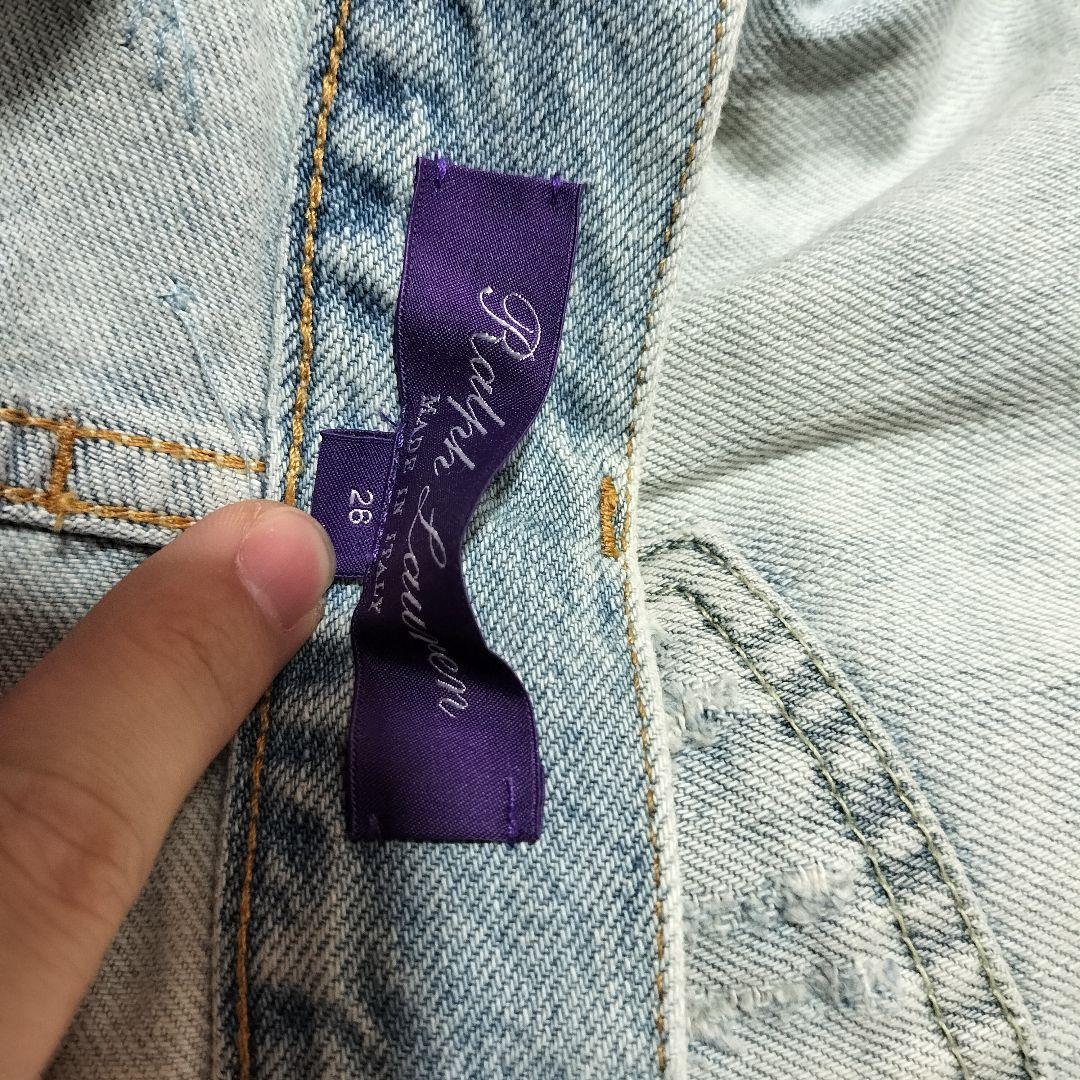 ポロバイラルフローレン パープルレーベル 再構築デニムパンツ パッチワーク