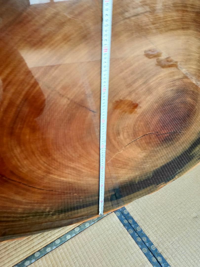 【札幌近郊配達可】座卓 円卓 ローテーブル 紅紫檀 輪切り 【引取歓迎】