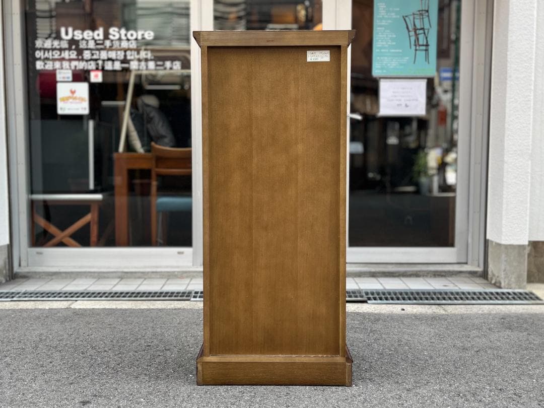 美品☆北海道／EZO・蝦夷民芸家具／チェスト・キャビネット・本棚／オーク材無垢