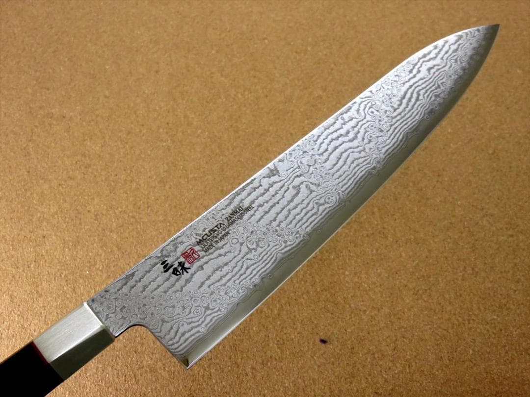 関の刃物 牛刀 240mm 三昧 ハイブリッド スプラッシュ ダマスカス 包丁