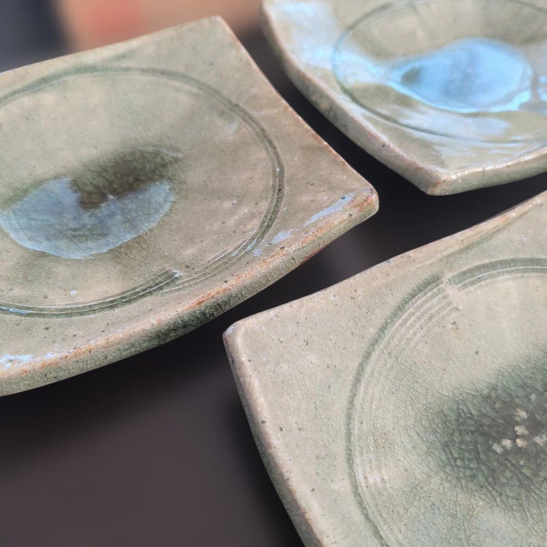 信楽焼角皿箱入り5枚揃え