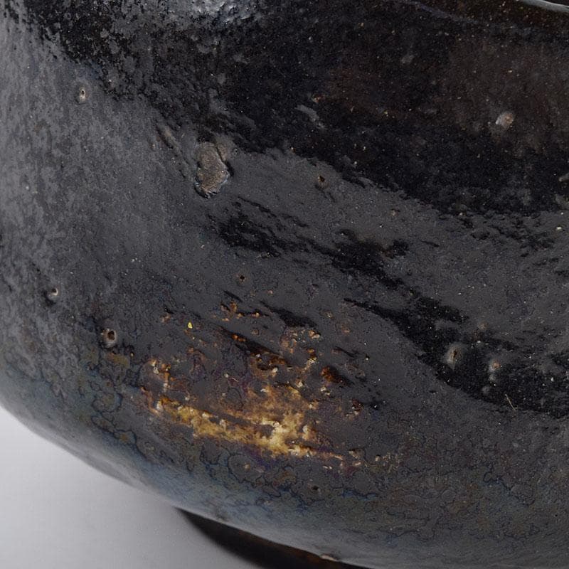 茶道具　楽吉左衛門　弘入作　黒楽茶碗　時代箱　D　R8992