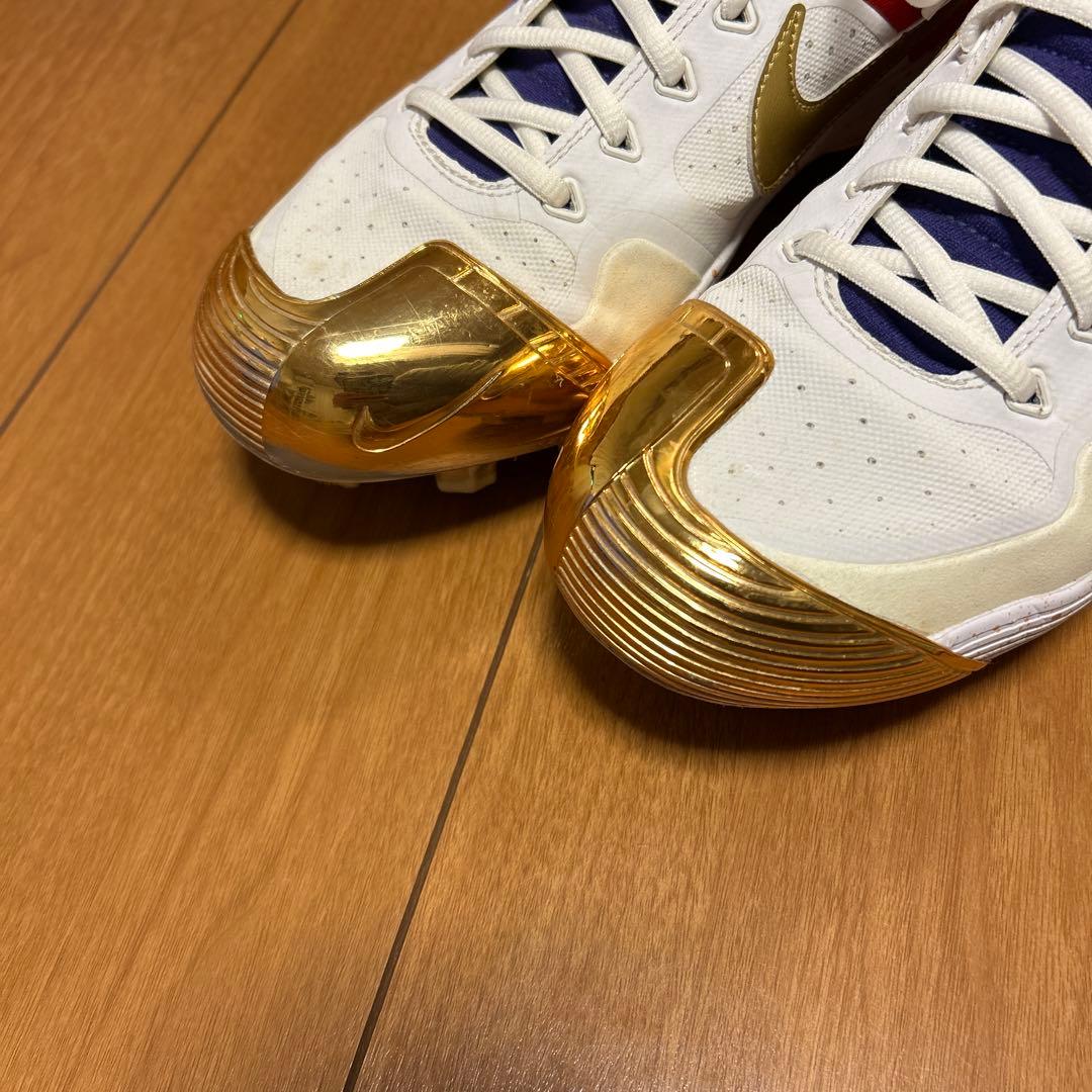 レア！ナイキ 野球 オーダースパイク ホワイト/レッド/ゴールド/パープル27㎝