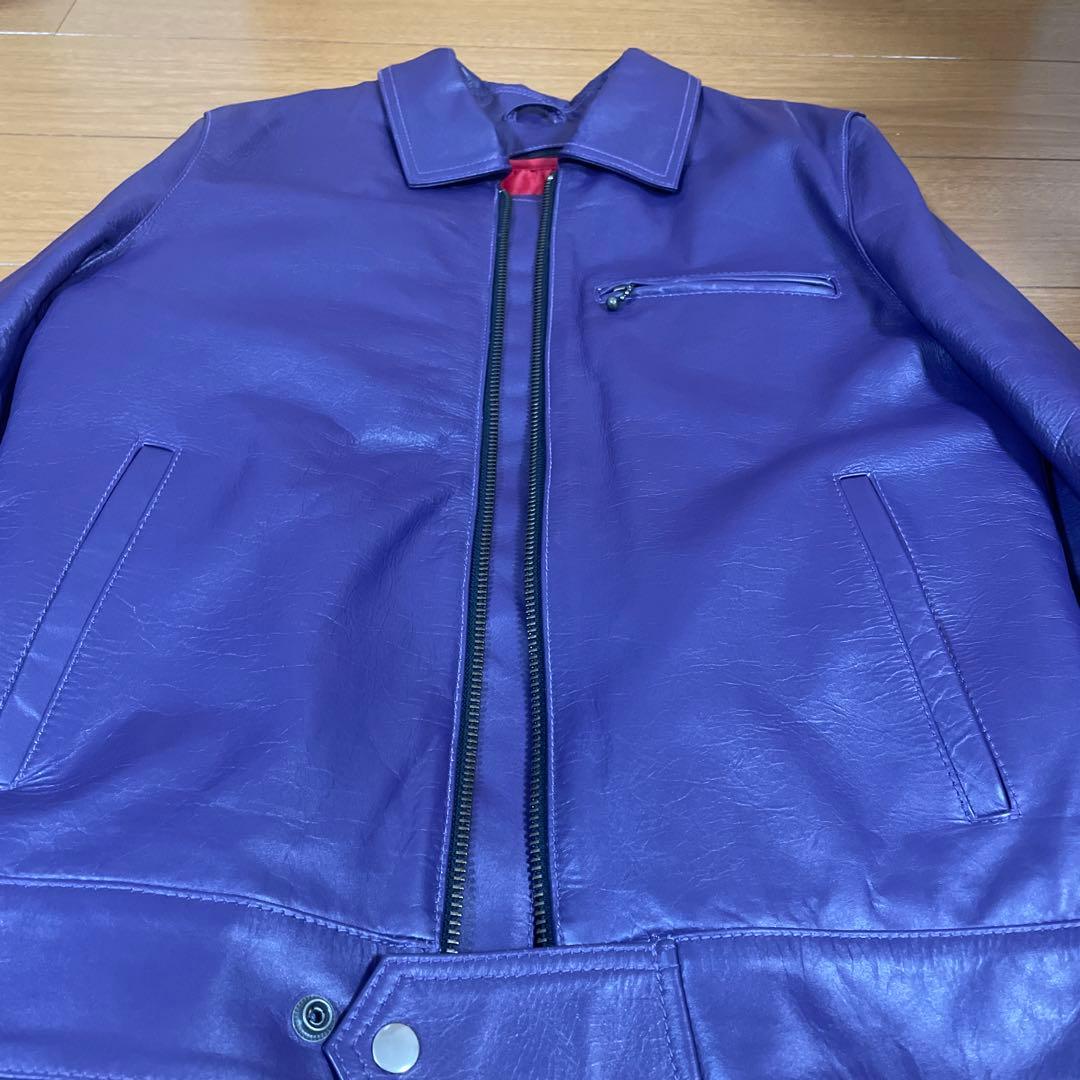 Liugoo Leathers 本革 UK襟付きシングルライダースジャケット