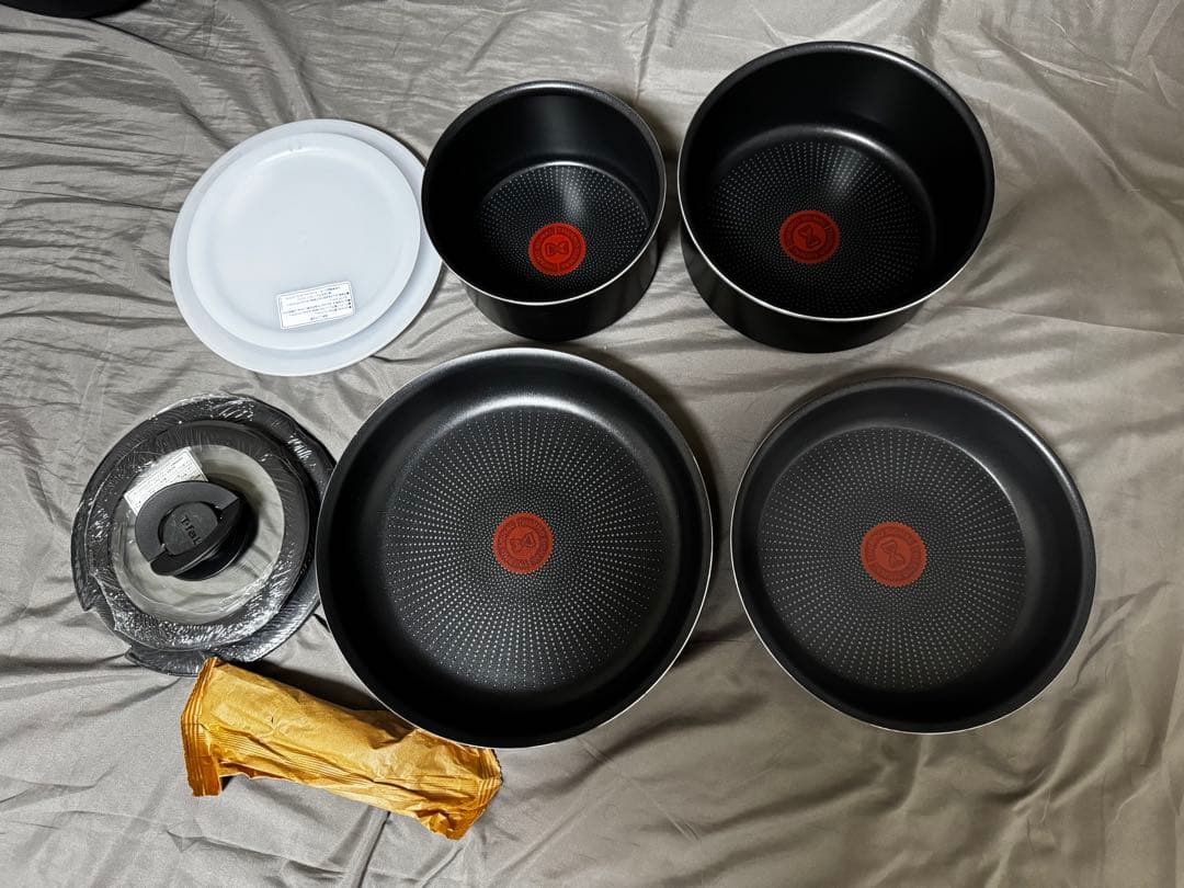 ティファール　IH非対応　フライパン ソースパン ９点セットT-fal ブラウン