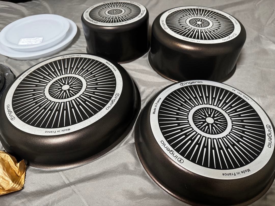 ティファール　IH非対応　フライパン ソースパン ９点セットT-fal ブラウン