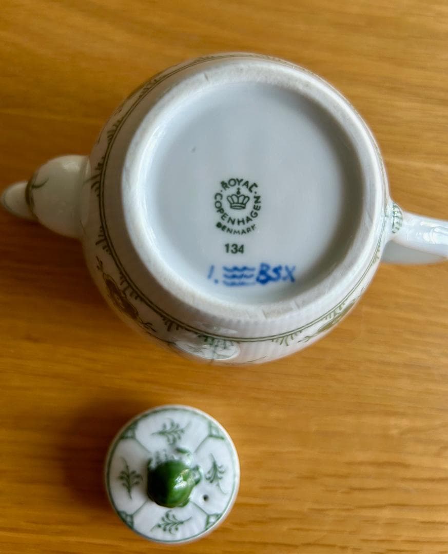 ロイヤルコペンハーゲン グリーンフルーテッドプレイン ミニティーポット350ml