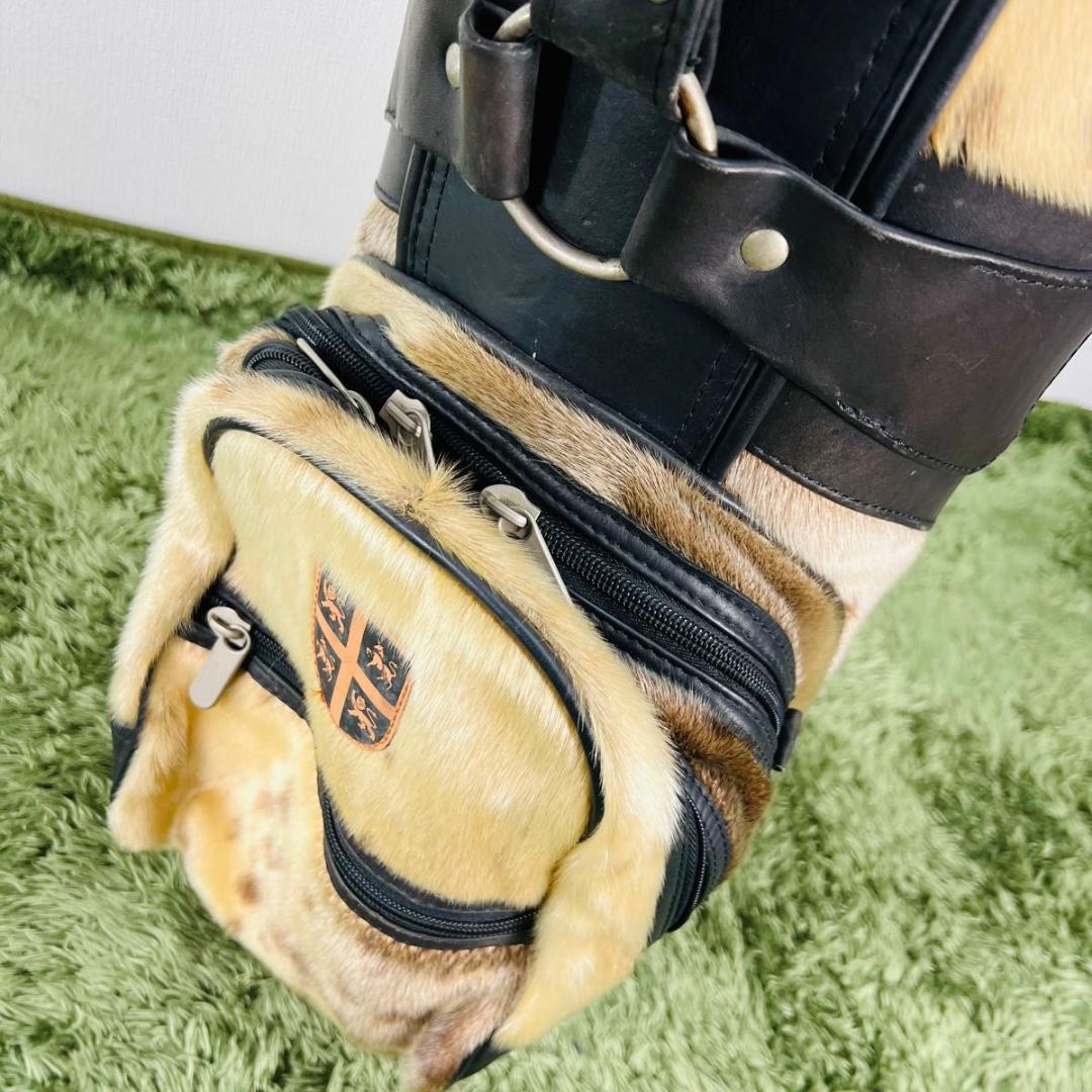 東京書芸館 あざらし本革 キャディバッグ カート式 超希少 アザラシ 海豹