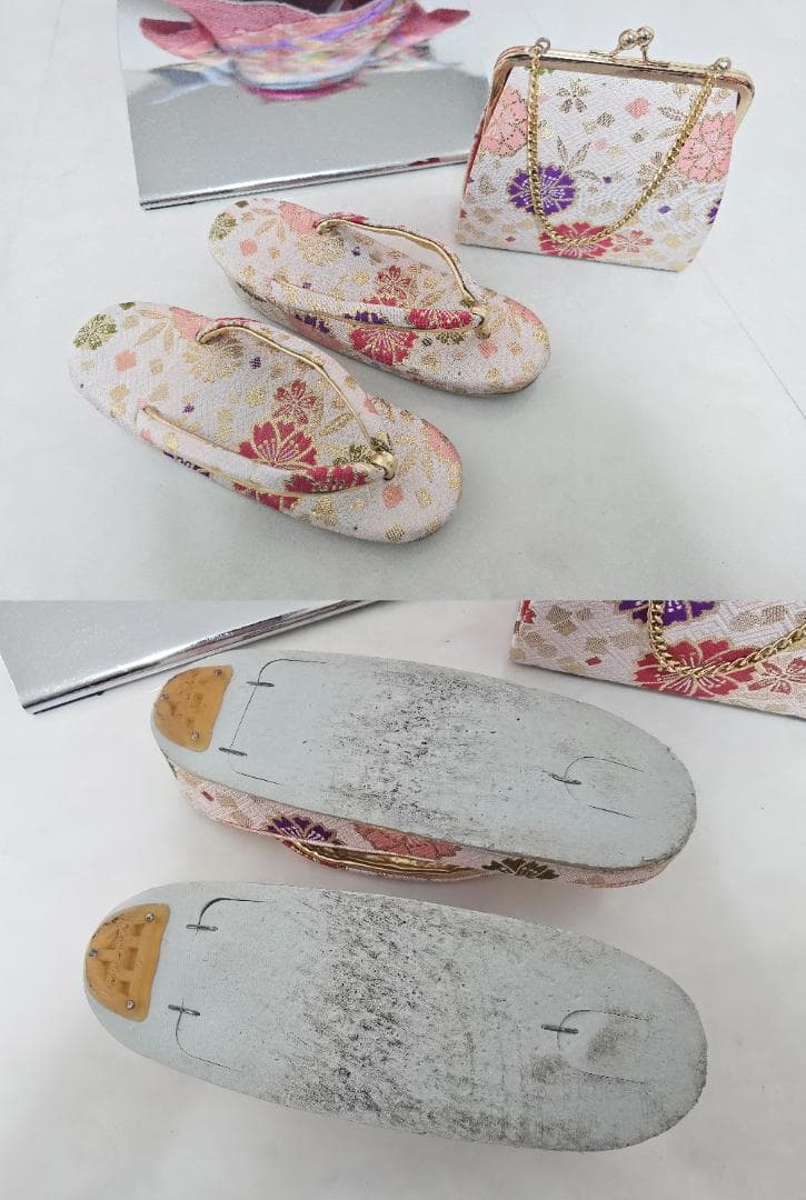 七五三　7歳　水色　着物　セット　女の子 *c85