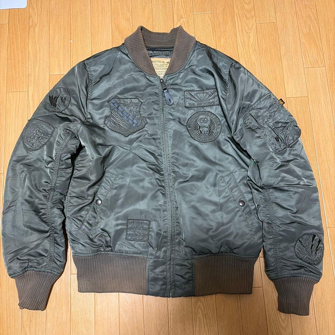 ALPHA MA-1 フライトジャケット 2way フード着脱 ワッペン