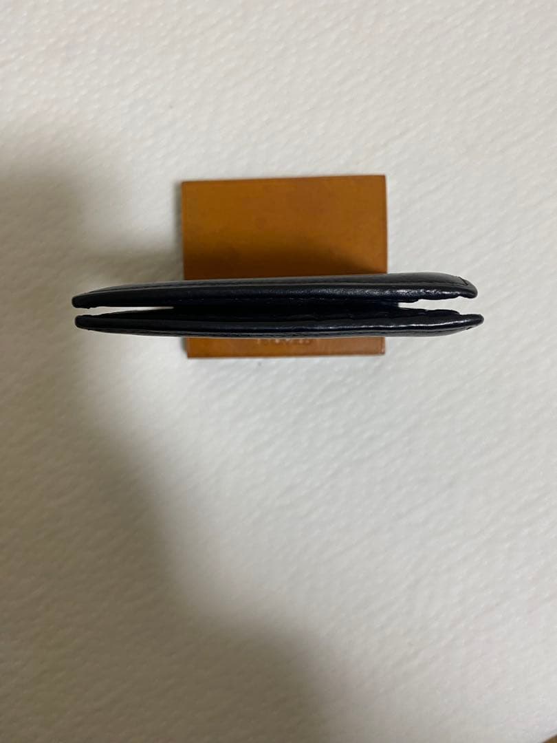 【中古】GANZO ガンゾ 二つ折り 純札入れ 財布 黒 ベビーカーフ　レザー