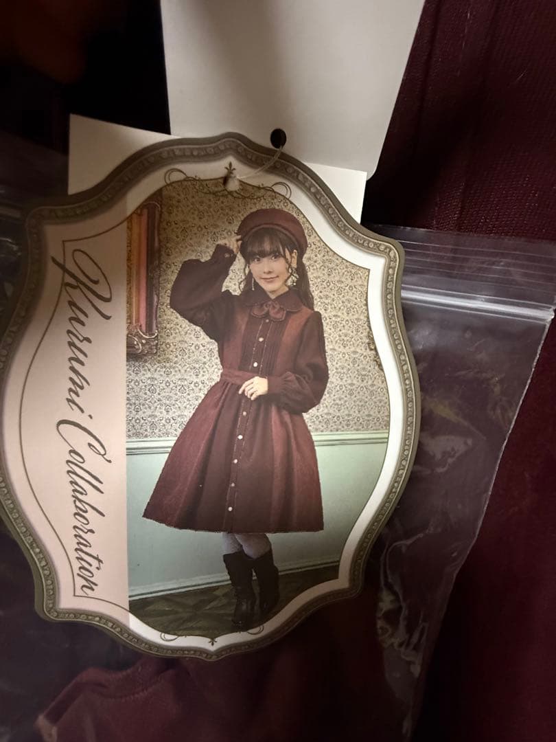 新品　くる実 ノエル・ド・メモワール ワンピース 6L しまむら　ワインレッド