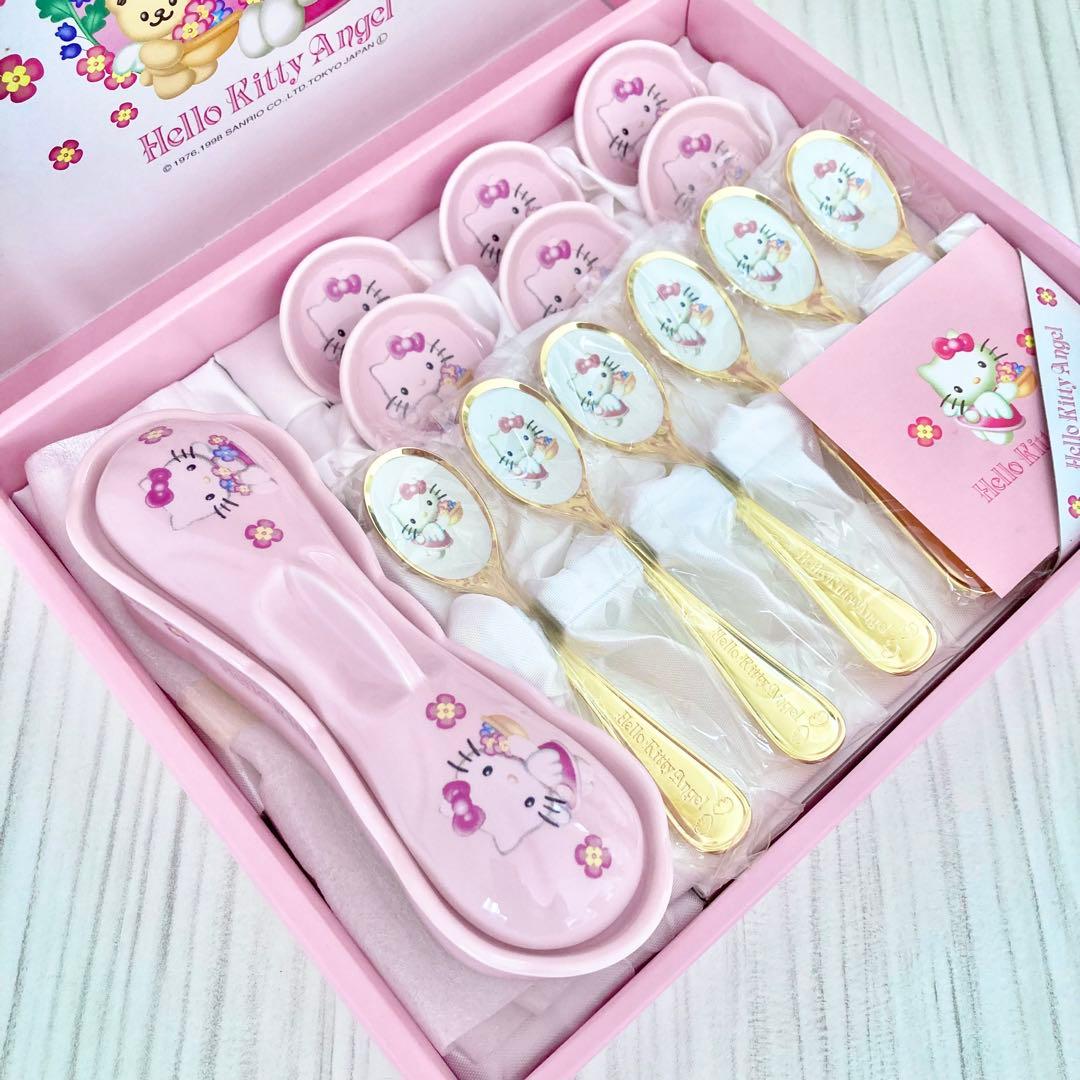 ★未使用！スプーンセット レトロハローキティ エンジェル 希少 1998年当時物