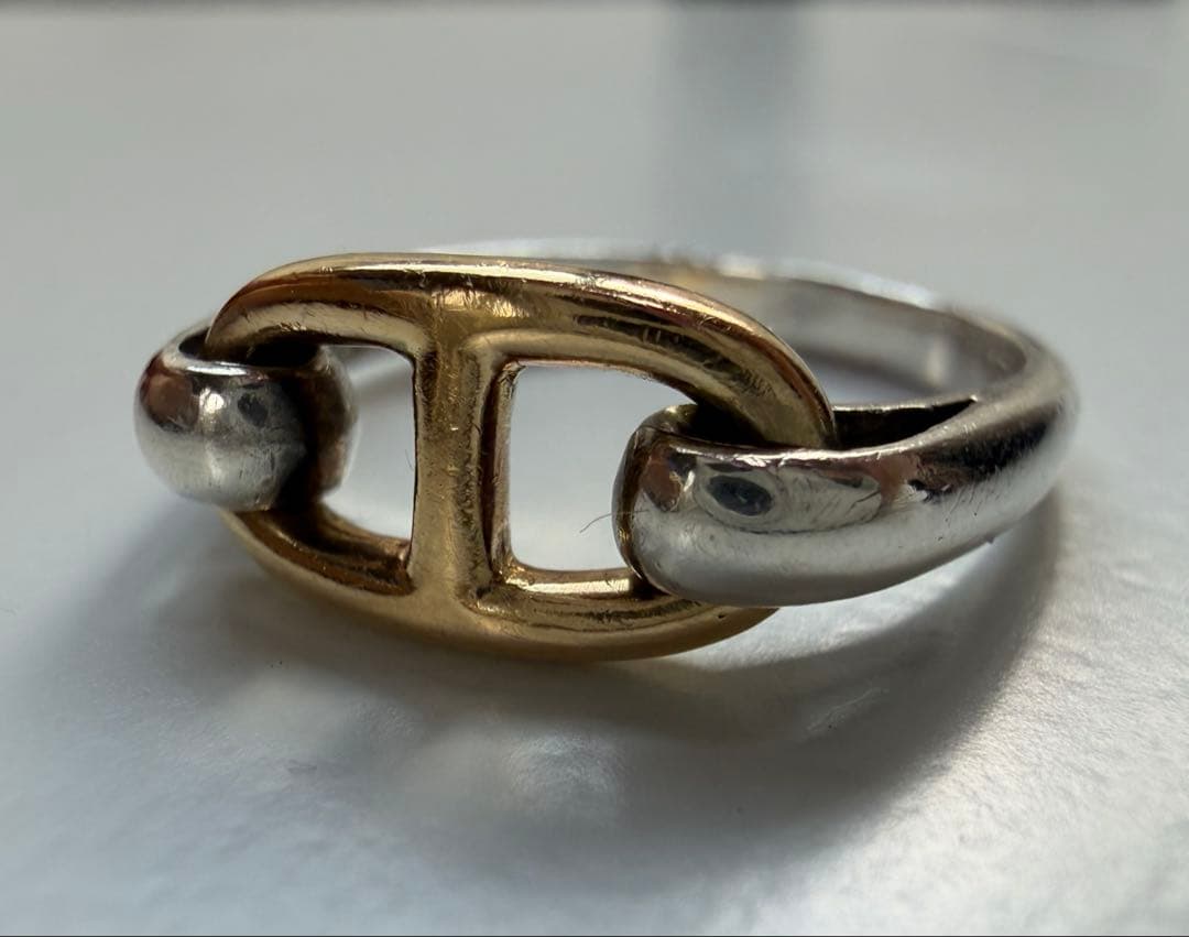 エルメス シェーヌダンクル リング 53 SV×YG 正規品