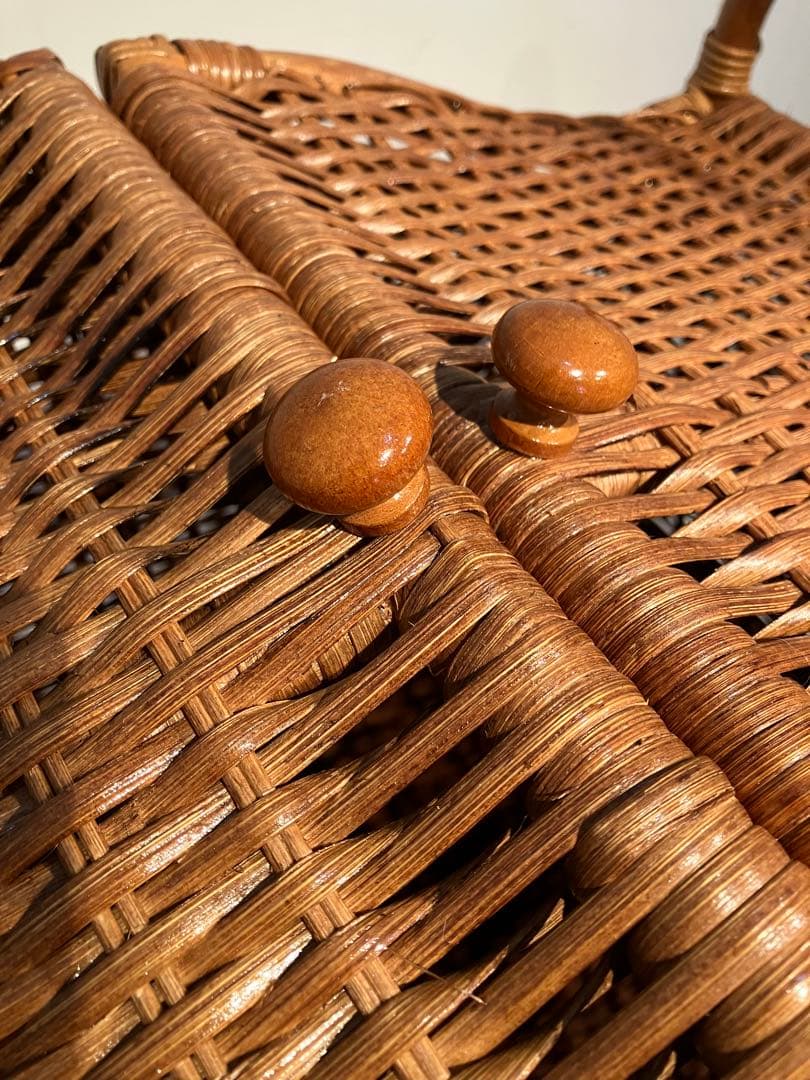 オールドラタン、両開き、収納ボックス、レトロ、古民具、和モダン、デザイン、