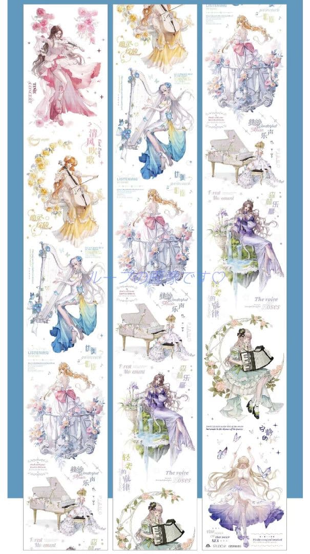 ✩再販✩J894＃花梦拾音(贝壳光)切り売り海外人物マステ女の子