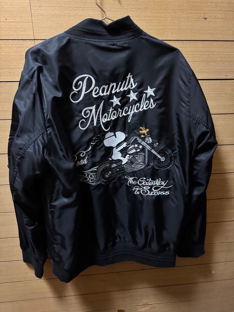 SNOOPY×Flagstaff PEANUTS BIKER MA-1 黒XL