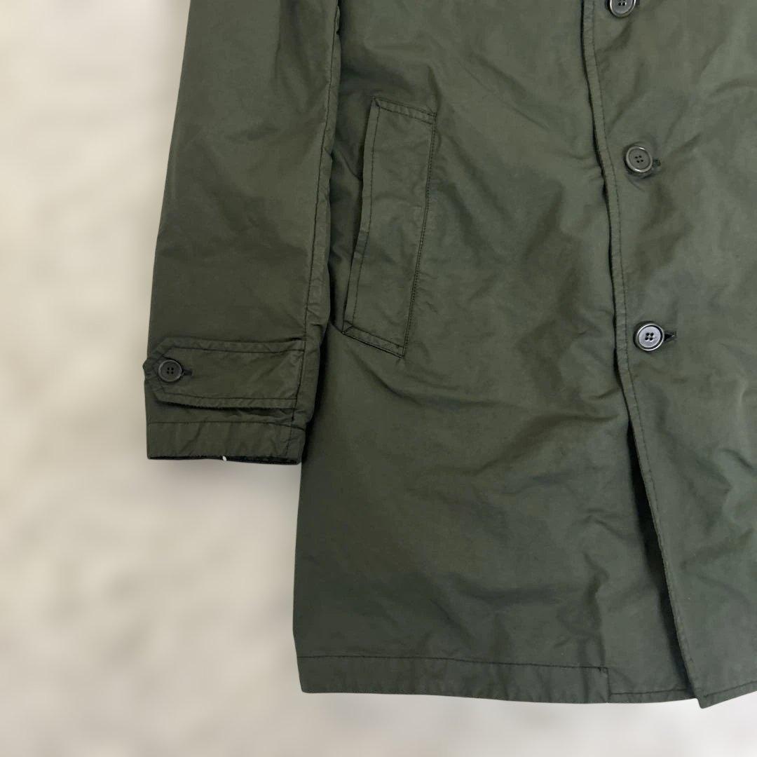 【美品】アスペジ　ライナー付き　ステンカラーコート　カーキ　ロング　M程度