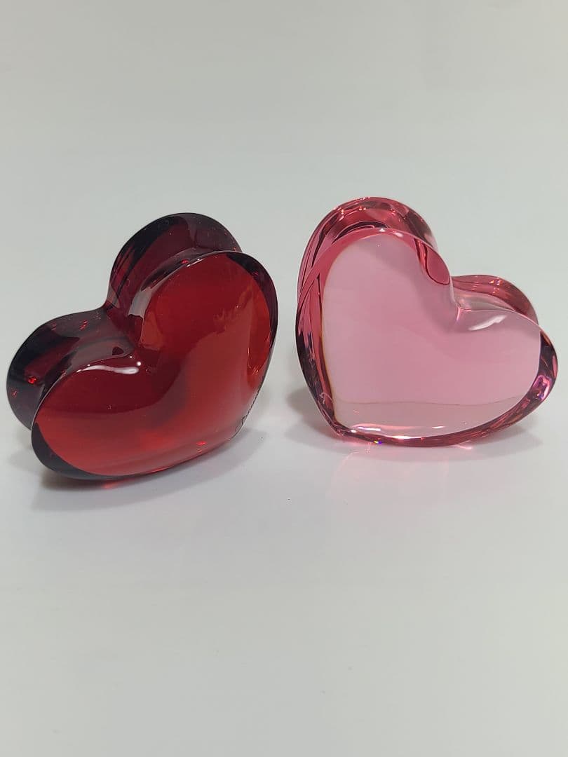 週末値下げバカラ　ザンザン ハート　オブジェ　レッド　ピンク