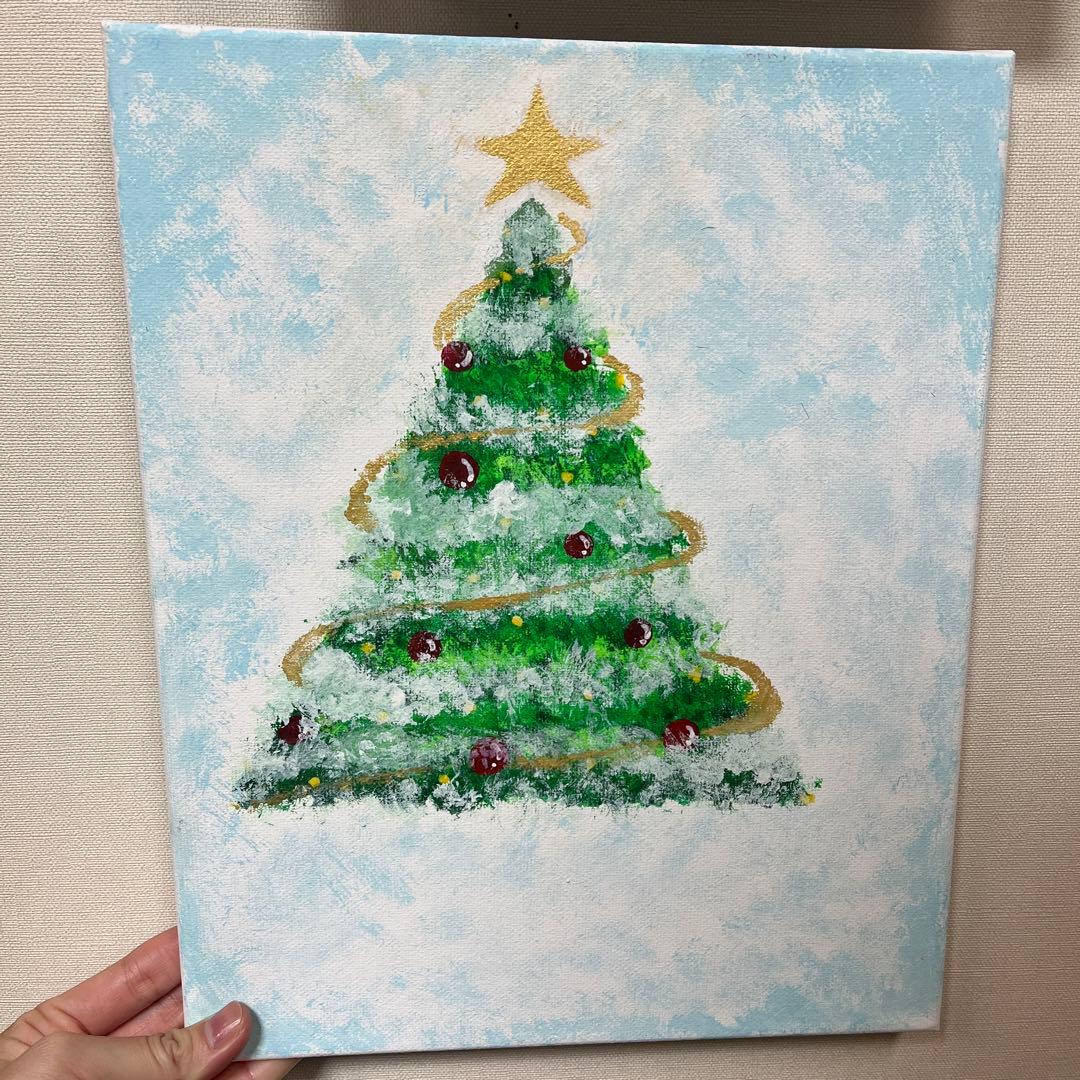 クリスマスツリー 絵 壁絵 インテリア